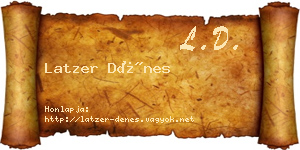 Latzer Dénes névjegykártya